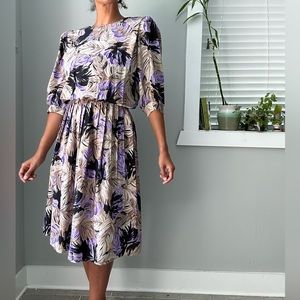 Tropical print vintage dress